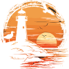 Seagull Seabird Lighthouse Sunset