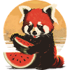Red Panda Cat Bear Red Panda Watermelon Cool