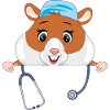 Médecin hamster mignon avec stéthoscope