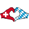 Suisse Bavière Drapeau Mains Coeur