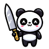 Panda with knife