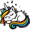 Schlafende Einhornkatze (bunt)