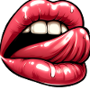 Tongue - sexy pink lips