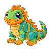 Iguana sød maskot tegneseriefigur kawaii