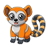 Lemur Cute Mascot Cartoon Character Kawaii