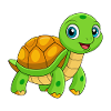 Tartaruga Simpatico Mascotte Personaggio dei Cartoni Animati Kawaii
