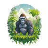 Gorilla im Dschungel