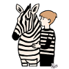 Boy with zebra