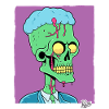 Green Zombie Punk Skull Manager