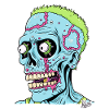 Crazy Stupid Zombie Punk Skull