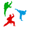 Karate silhouettes Karate fighter