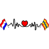Cardio heart with Flag Netherlands, Overijssel