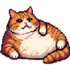 Fat ginger cat pixel art