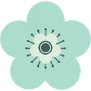 Mint Green & Blue Flower