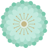 Mint Green & Gold Flower