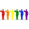 Mehrfarbige Silhouetten Gruß