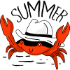 Crab with hat
