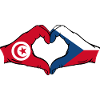 Tunisie République tchèque drapeau coeur