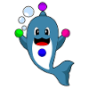 Dolphin juggler juggling