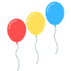 Three Bright Balloons Pop Art
