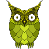 Stylized Green Steampunk Owl