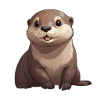 Cute Sitting Otter