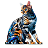 Polygone Art Bengal Chat