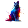 Bunte Splash Art Bombay Katze