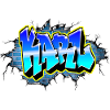 Graffiti KARL Blue Brick Crack