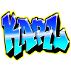 KARL Graffiti Blue and Yellow