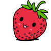 Fraise rouge avec visage