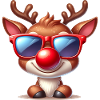 Cool reindeer with sunglasses