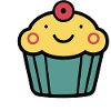Cupcake in children's style