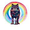 Wolf Wolves Rainbow