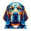 Bloodhound Dog Rasa Kolorowa kreskówka Kawaii
