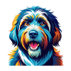 Catalan Sheepdog Breed Colorful Cartoon Kawaii