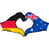 Tyskland Australien Flagga Hjärta Form