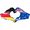 Germany Australia Flag Heart Shape Used