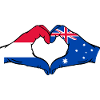 Holland Australia Flag Heart Shape