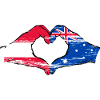 Austria Australia Flag Heart Shape