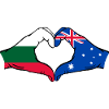 Bulgarien Australien Flagge Herzform