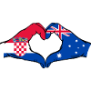Croatia Australia Flag Heart Shape