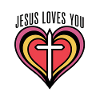 Heart with Cross and Love Message