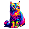 Bunte Pop Art American Curl