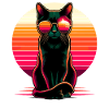 Retro Sunset Sunglasses Bombay Cat