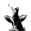 Wolf in the moonlight