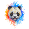Wasserfarben Panda Splash