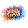 Aquarelle Red Panda Splash