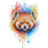 Rot Panda Aquarell Splash