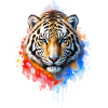 Wasserfarbener Tigerporträt